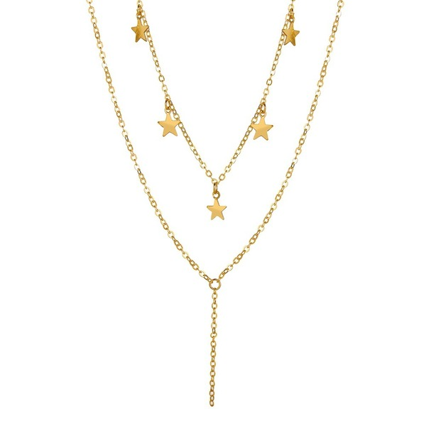 Bulk Jewelry Wholesale Necklaces gold Star chain double layer Alloy JDC-NE-xy096 Wholesale factory from China YIWU China