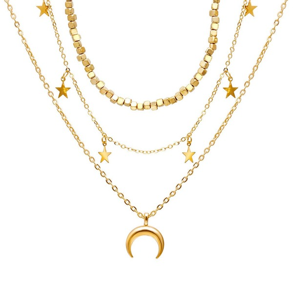 Bulk Jewelry Wholesale Necklaces gold Stars and Crescent Pendant Alloy JDC-NE-xy164 Wholesale factory from China YIWU China