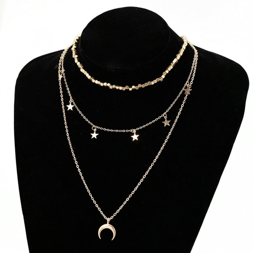 Bulk Jewelry Wholesale Necklaces gold Stars and Crescent Pendant Alloy JDC-NE-xy164 Wholesale factory from China YIWU China