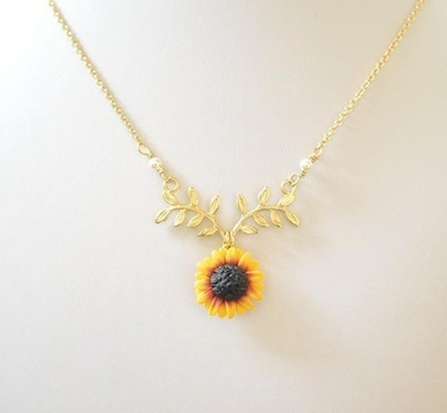 Bulk Jewelry Wholesale Necklaces gold sunflower Alloy JDC-NE-xy175 Wholesale factory from China YIWU China