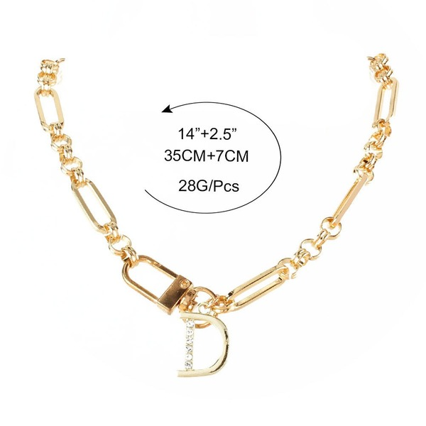 Wholesale Necklaces gold The letter D alloy JDC-NE-TC155 Neckaces JoyasDeChina Wholesale Jewelry JoyasDeChina Joyas De China