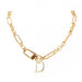 Wholesale Necklaces gold The letter D alloy JDC-NE-TC155 Neckaces JoyasDeChina Golden Wholesale Jewelry JoyasDeChina Joyas De China