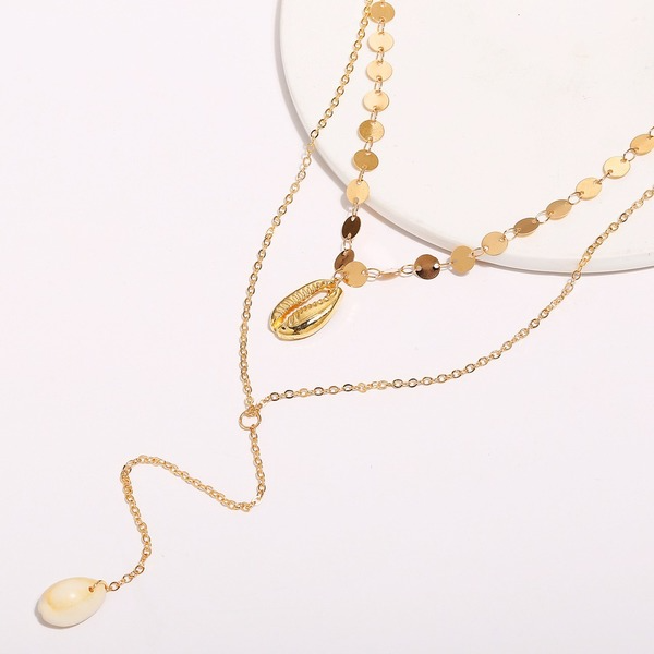 Bulk Jewelry Wholesale Necklaces gold Y-shaped double shell JDC-NE-xy181 Wholesale factory from China YIWU China