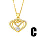 Wholesale Necklaces gold Zircon heart copper JDC-NE-AS377 Neckaces JoyasDeChina C Wholesale Jewelry JoyasDeChina Joyas De China