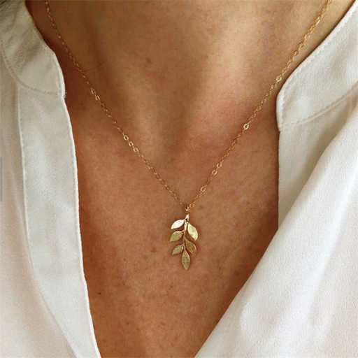 Bulk Jewelry Wholesale Necklaces Golden leaf pendant Alloy JDC-NE-xy108 Wholesale factory from China YIWU China