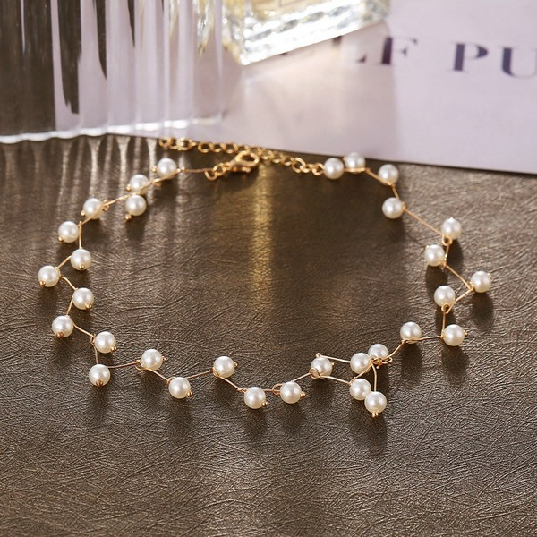 Bulk Jewelry Wholesale Necklaces goldPearl clavicle chain JDC-NE-xy105 Wholesale factory from China YIWU China