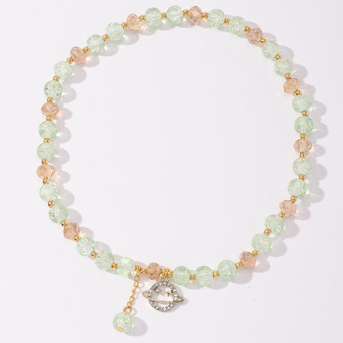 Bulk Jewelry Wholesale Necklaces Green transparent planet JDC-NE-e215 Wholesale factory from China YIWU China