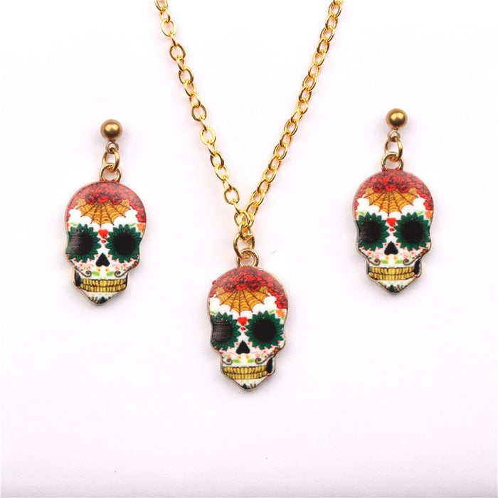 Bulk Jewelry Wholesale Necklaces Halloween Black Skull Alloy JDC-NE-ML032 Wholesale factory from China YIWU China