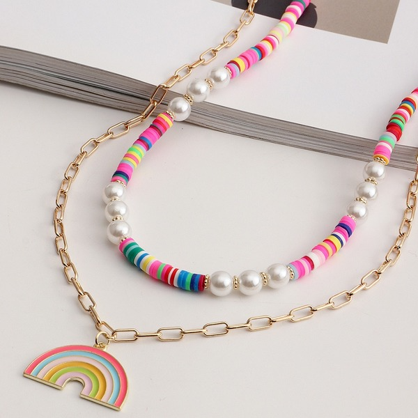 Bulk Jewelry Wholesale Necklaces Multicolored clay pearls JDC-NE-e090 Wholesale factory from China YIWU China