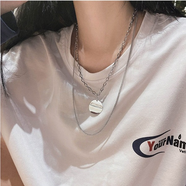 Bulk Jewelry Wholesale Necklaces Silver clavicle chain Harajuku style Alloy JDC-NE-cy029 Wholesale factory from China YIWU China