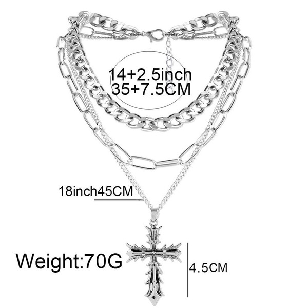 Wholesale Necklaces Silver cross alloy JDC-NE-TC149 Neckaces JoyasDeChina Wholesale Jewelry JoyasDeChina Joyas De China