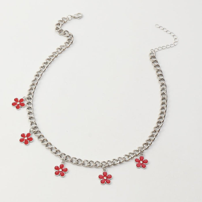 Bulk Jewelry Wholesale Necklaces Silver drip oil florets Alloy JDC-NE-e079 Wholesale factory from China YIWU China