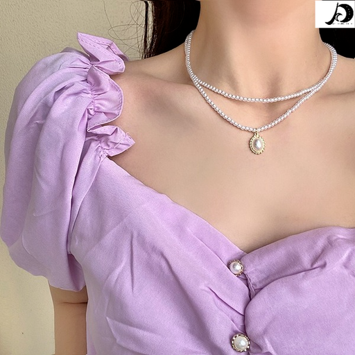Bulk Jewelry Wholesale Necklaces White double imitation pearls JDC-NE-cy050 Wholesale factory from China YIWU China