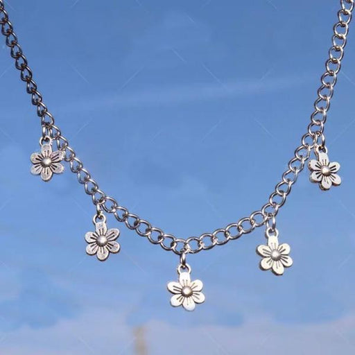 Bulk Jewelry Wholesale NecklacesSmall silver flowers Alloy JDC-NE-cy032 Wholesale factory from China YIWU China