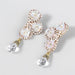 Wholesale New alloy diamond flower earrings women JDC-ES-JL723 Earrings 氿乐 Wholesale Jewelry JoyasDeChina Joyas De China