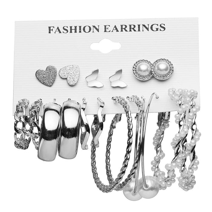 Wholesale New Alloy Heart Earrings Set JDC-ES-F004 earrings 韩之尚 5372525 Alloy Wholesale Jewelry JoyasDeChina Joyas De China