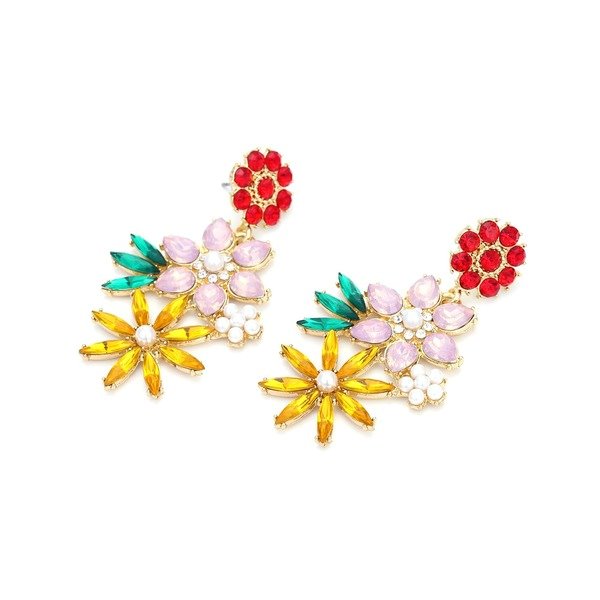 Wholesale new alloy pearl color Diamond Flower Earrings JDC-ES-MY187 Earrings 曼茵 Wholesale Jewelry JoyasDeChina Joyas De China