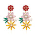 Wholesale new alloy pearl color Diamond Flower Earrings JDC-ES-MY187 Earrings 曼茵 color Wholesale Jewelry JoyasDeChina Joyas De China