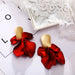 Wholesale New Alloy Red Rose Petal Earrings JDC-ES-F009 earrings 韩之尚 Wholesale Jewelry JoyasDeChina Joyas De China