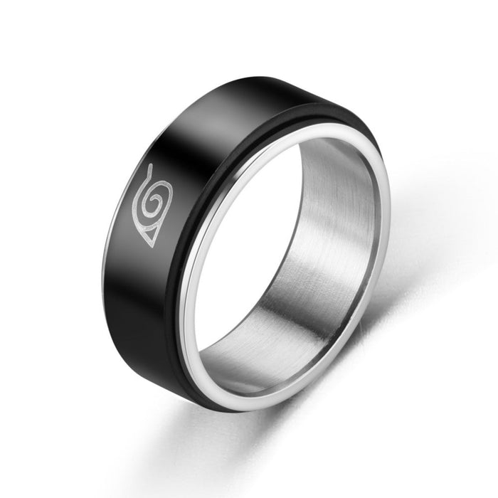 Wholesale New Black Naruto Stainless Steel Ring JDC-RS-TS046 Rings 腾穗 8MMblack 6# Wholesale Jewelry JoyasDeChina Joyas De China