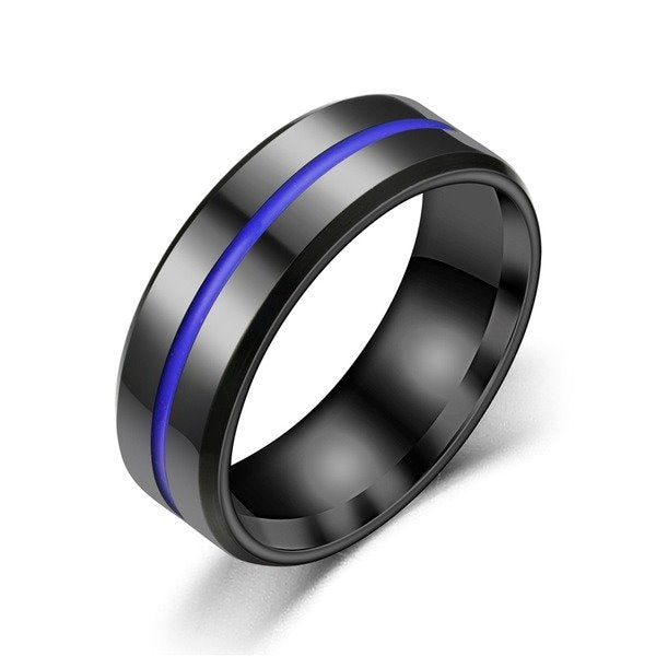 Wholesale New black stainless steel ring JDC-RS-TS061 Rings 腾穗 8MMPurple 12# Wholesale Jewelry JoyasDeChina Joyas De China
