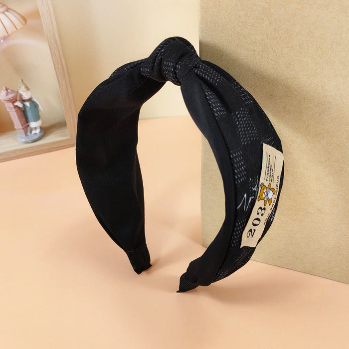 Wholesale new cloth style plaid color matching headband JDC-HD-O304 Headband 潮炫 balck Wholesale Jewelry JoyasDeChina Joyas De China