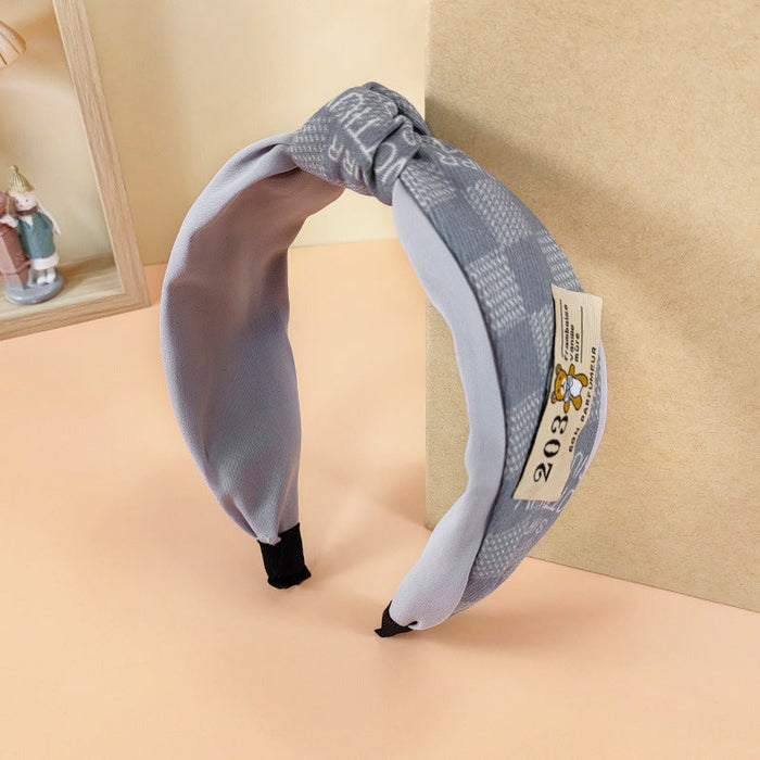 Wholesale new cloth style plaid color matching headband JDC-HD-O304 Headband 潮炫 blue Wholesale Jewelry JoyasDeChina Joyas De China