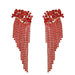 Wholesale new coloured glaze geometric flower Tassel Earrings JDC-ES-JJ318 Earrings JoyasDeChina red Wholesale Jewelry JoyasDeChina Joyas De China