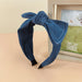 Wholesale new denim bow headband JDC-HD-O333 Headband 潮炫 blue Wholesale Jewelry JoyasDeChina Joyas De China
