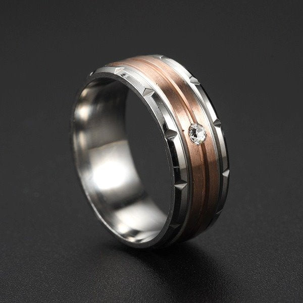 Wholesale New diamond-studded stainless steel ring JDC-RS-TS052 Rings 腾穗 Wholesale Jewelry JoyasDeChina Joyas De China