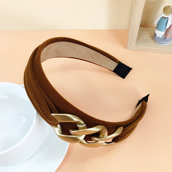 Wholesale new flannel flocking headband JDC-HD-O305 Headband 潮炫 brown Wholesale Jewelry JoyasDeChina Joyas De China