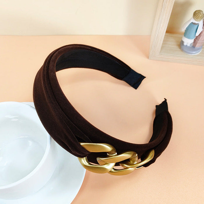 Wholesale new flannel flocking headband JDC-HD-O305 Headband 潮炫 coffee Wholesale Jewelry JoyasDeChina Joyas De China
