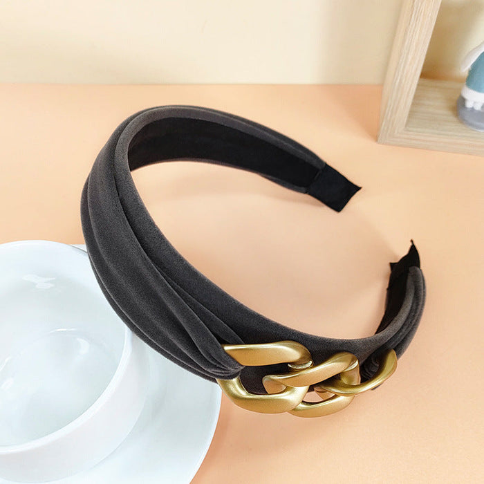 Wholesale new flannel flocking headband JDC-HD-O305 Headband 潮炫 gray Wholesale Jewelry JoyasDeChina Joyas De China