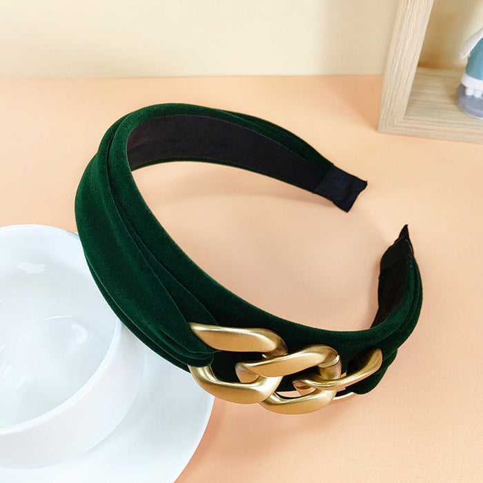 Wholesale new flannel flocking headband JDC-HD-O305 Headband 潮炫 green Wholesale Jewelry JoyasDeChina Joyas De China