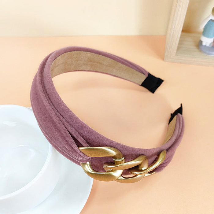 Wholesale new flannel flocking headband JDC-HD-O305 Headband 潮炫 pink Wholesale Jewelry JoyasDeChina Joyas De China