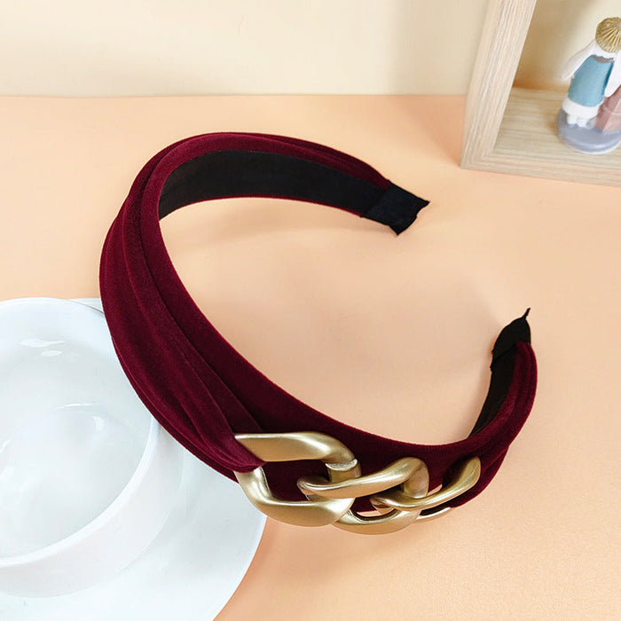 Wholesale new flannel flocking headband JDC-HD-O305 Headband 潮炫 wine red Wholesale Jewelry JoyasDeChina Joyas De China