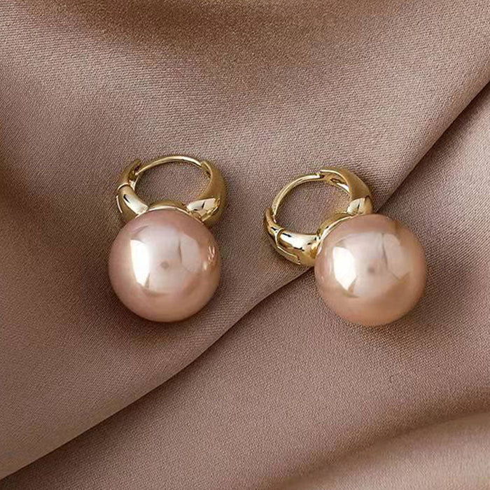 Wholesale new French pearl copper for autumn and winter Earrings JDC-ES-WN031 Earrings 薇妮 TER1347 powder beads Wholesale Jewelry JoyasDeChina Joyas De China