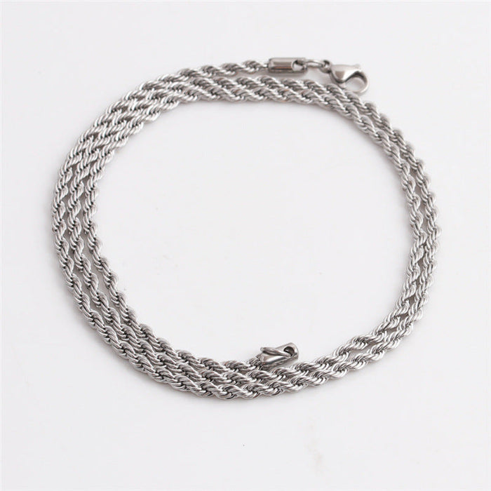 Wholesale new hip hop twist chain titanium steel necklace JDC-NE-ML124 NECKLACE JoyasDeChina A60CM rigid twist chain. Wholesale Jewelry JoyasDeChina Joyas De China
