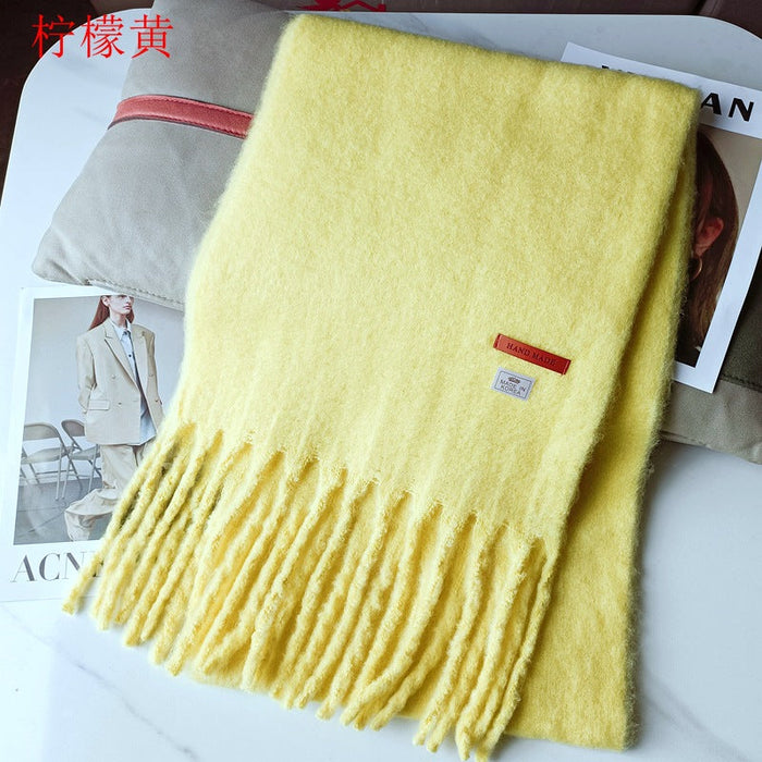 Wholesale new imitation cashmere solid color scarf JDC-SF-GSYJ001 scarf JoyasDeChina Lemon yellow 230*35cm Wholesale Jewelry JoyasDeChina Joyas De China