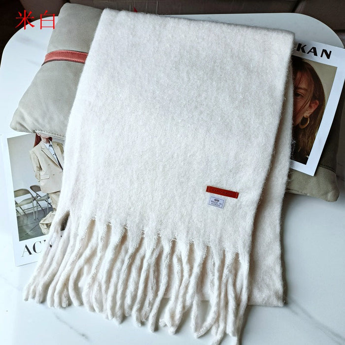 Wholesale new imitation cashmere solid color scarf JDC-SF-GSYJ001 scarf JoyasDeChina Rice white 230*35cm Wholesale Jewelry JoyasDeChina Joyas De China