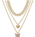 Wholesale new inlaid alloy Diamond Butterfly Pendant Necklace JDC-NE-SF085 NECKLACE 少峰 Wholesale Jewelry JoyasDeChina Joyas De China