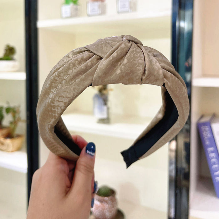 Wholesale new middle knot Headband JDC-HD-SJ075 Headband JoyasDeChina 3D snakeskin knot khaki. Wholesale Jewelry JoyasDeChina Joyas De China