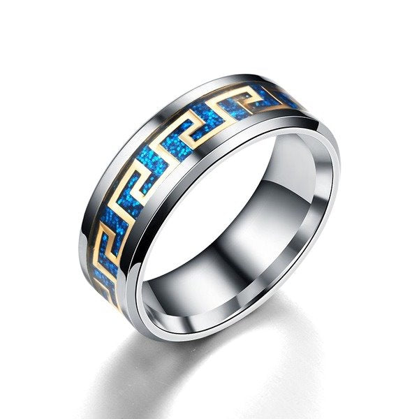 Wholesale New personality stainless steel ring JDC-RS-TS055 Rings 腾穗 blue 6# Wholesale Jewelry JoyasDeChina Joyas De China