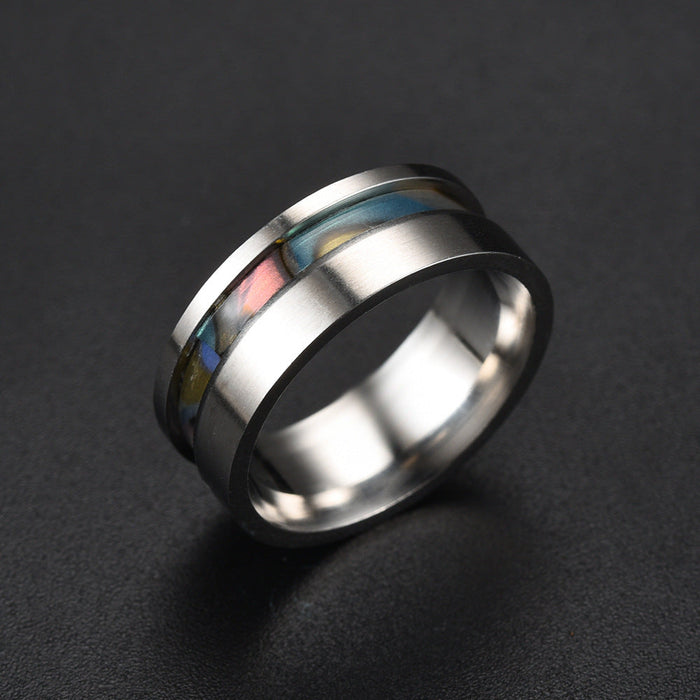 Wholesale New shell stainless steel ring JDC-RS-TS050 Rings 腾穗 8MMshell 6# Wholesale Jewelry JoyasDeChina Joyas De China