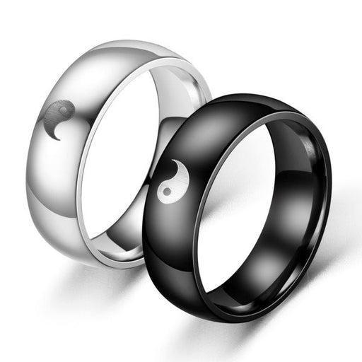 Wholesale New stainless steel black and white ring JDC-RS-TS047 Rings 腾穗 Wholesale Jewelry JoyasDeChina Joyas De China