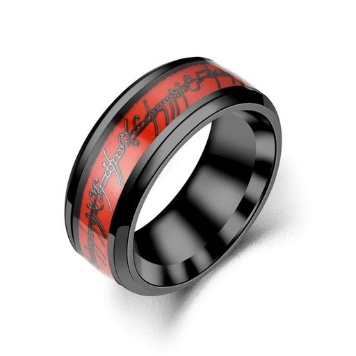 Wholesale New stainless steel red ring JDC-RS-TS051 Rings 腾穗 8MMblack 6# Wholesale Jewelry JoyasDeChina Joyas De China
