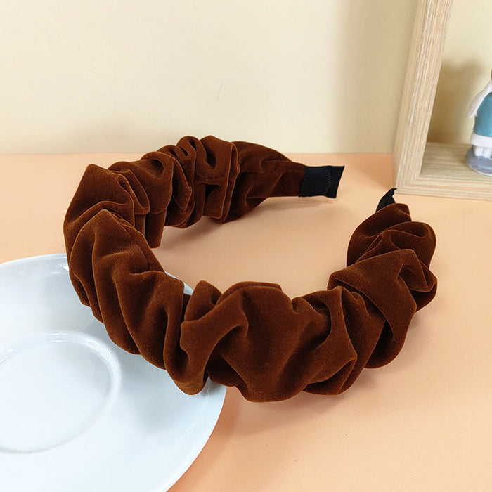 Wholesale new style fabric pleated headband JDC-HD-O320 Headband 潮炫 brown Wholesale Jewelry JoyasDeChina Joyas De China