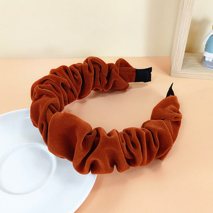 Wholesale new style fabric pleated headband JDC-HD-O320 Headband 潮炫 orange Wholesale Jewelry JoyasDeChina Joyas De China