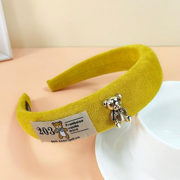 Wholesale new style suede sponge headband JDC-HD-O302 Headband 潮炫 yellow Wholesale Jewelry JoyasDeChina Joyas De China