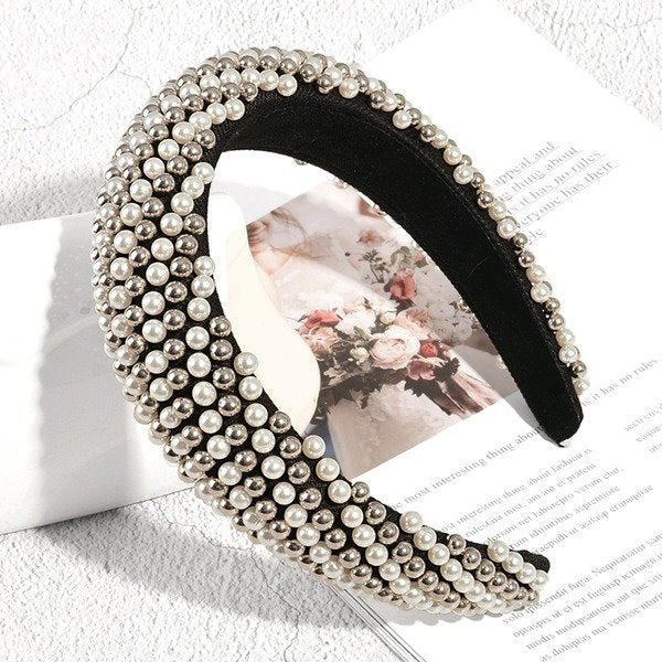 Wholesale new thickened pearl sponge headband JDC-HD-K075 Headband 蒲钻 Wholesale Jewelry JoyasDeChina Joyas De China